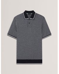 Ted Baker - Texture Short Sleeve Polo Shirt - Lyst