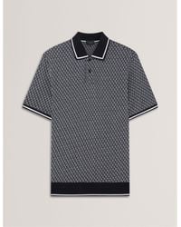 Ted Baker - Texture Short Sleeve Polo Shirt - Lyst