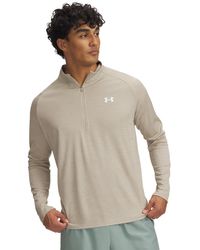 Under Armour - S Tech Half Zip Long Sleeve T-shirt City Khaki M - Lyst