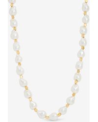 Jon Richard - Plated Pearl T Bar Necklace - Lyst