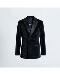 Twisted Tailor - Stallone Double-Breasted Velvet Slim-Fit Suit Jacket - Lyst