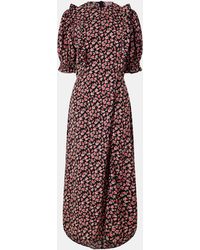 AX Paris - Rose Printed Frill Detail Midi Dress - Lyst