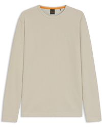 BOSS - Tempesto Long-Sleeve Cotton Crew-Neck Polo Shirt - Lyst