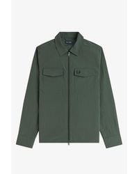 Fred Perry - Long Sleeve Zip Overshirt - Lyst