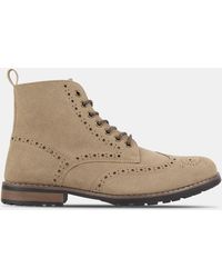 Deakins - Ankle Lace Up Medium Heel Brogue Boots - Lyst