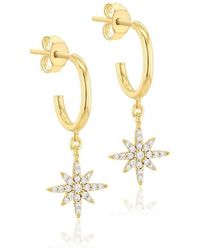 Be You - 9ct North Star Cz Drop Studs - Lyst