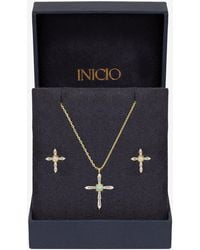 Inicio - Cubic Zirconia And Opal Cross Set - Lyst