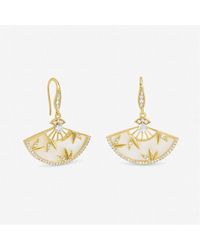 Jon Richard - Plated Mother Of Pearl Fan Earrings - Lyst