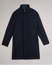 Ted Baker - Funnel Neck Overcoat - Lyst