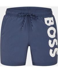 BOSS - Octopus Swim Shorts With Bold Branding - Lyst