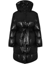 ARMANI EXCHANGE - Patent Fabric Hooded Long Sleeve Short Puffer Jacket - Lyst
