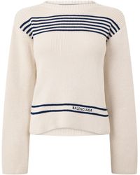 Balenciaga - Mariniere Striped Cotton Ribbed Knit Jumper - Lyst