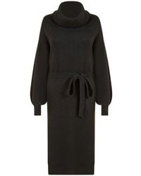 Yumi' - Roll Neck Knitted Jumper Dress With Belt - Lyst