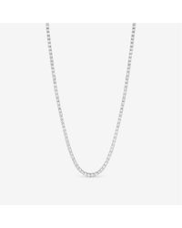 Jon Richard - Rhodium Plated Cz Round Tennis Necklace - Lyst