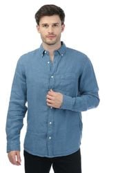 GANT - Garment-Dyed Linen Button-Down Shirt - Lyst