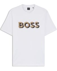 BOSS - Thompson Contrasting Logo Cotton Short Sleeve T-Shirt - Lyst