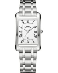 Rotary - Heritage Astoria Rectangular Ss Watch - Lyst