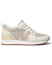 MICHAEL Michael Kors - Dash Glitter Chain Mesh And Leather Trainer - Lyst