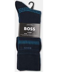 BOSS - 3 Pack Rib Stripe Socks - Lyst