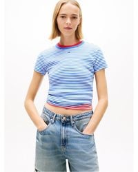Tommy Hilfiger - Short Sleeve Logo Ribbed T-Shirt - Lyst