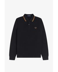 Fred Perry - Long Sleeve Twin Tipped Polo Shirt - Lyst