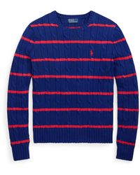 Polo Ralph Lauren - Cable Stripe Crew Neck Jumper - Lyst