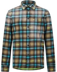 Off-White c/o Virgil Abloh - Helvet Check Pattern Relaxed Fit Overshirt - Lyst