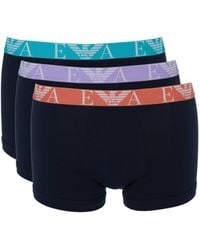 Emporio Armani - 3-Pack Logo Trunks - Lyst