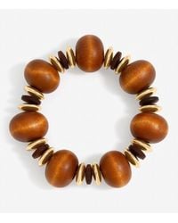 Mood - Plated And Wood Orb Stretch Bracelet - Lyst