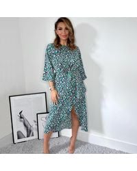 AX Paris - And Printed Wrap Tie Front Midi Dress - Lyst