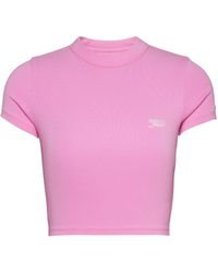 Tommy Hilfiger - Slim Script Crop Top - Lyst