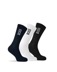 BOSS - Bodywear 3 Pack Socks With Logo Detail (Crew) - Lyst