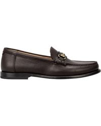 BOSS - Leather Slip-On Loafers With Emed Logo (Tevan) - Lyst