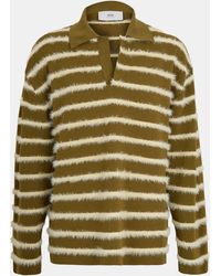 Ami Paris - Fluffy Knitted Long Sleeve Polo Shirt - Lyst