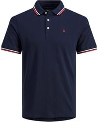 Jack & Jones - Paulos Tipped Pique Short Sleeve Polo Shirt - Lyst