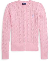 Polo Ralph Lauren - Stretch Cotton Crewneck Cardigan - Lyst