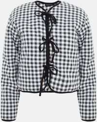 I Saw It First - Gingham Tie Detail Long Sleeve Field Jacket - Lyst