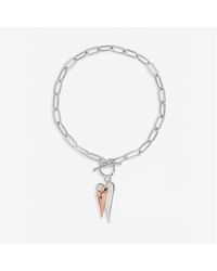 Inicio - Sterling Plated Heart Bracelet - Lyst