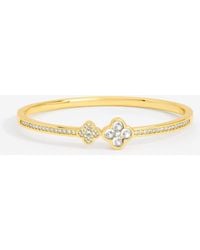 Jon Richard - Plated And Pave Clover Bangle - Lyst