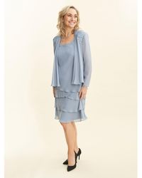 Gina Bacconi - Camira Lace Shoulder Tier Jacket Dress - Lyst