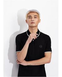 Armani Exchange - Tipped Pique Polo Shirt - Lyst
