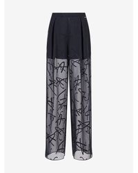 ARMANI EXCHANGE - High-Waisted Straight Trousers - Lyst