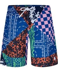 Marcelo Burlon - Patchwork Print Swim Shorts - Lyst