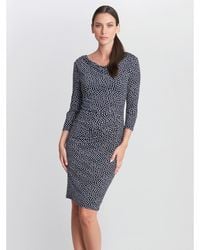 Gina Bacconi - Bailey Printed Jersey Cowl Neck Dress - Lyst