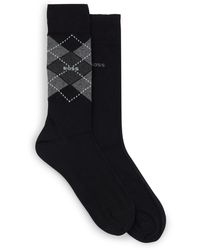 BOSS - Argyle Cotton Crew Socks - Lyst