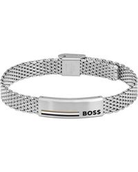 BOSS - Gents Alen Stainless Steel Mesh Bracelet - Lyst