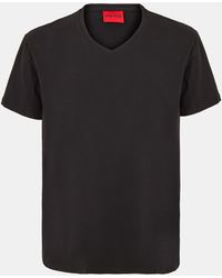 HUGO - Short Sleeve V Neck T Shirt - Lyst