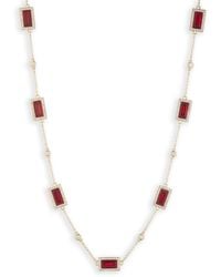 Ralph Lauren - Lauren Ralph Lauren Tone & Siam Station Collar Necklace - Lyst