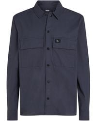 Calvin Klein - Cargo Cotton Long Sleeve Relaxed Fit Overshirt - Lyst