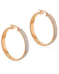 Be You - Sterling Silver Rose Plated Stardust Hoops - Lyst